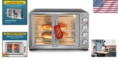 Convection Oven French Door Toaster Oven 18 Slice Rotisserie 45L Stainless Steel