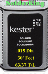 GENUINE KESTER SOLDER 63/37, 0.015” (0.6mm) ROSIN CORE, 30 FEET + FLUX