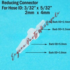 5X Plastic 3/32″ x 5/32″ in 2mm to 4mm Tube Hose Barb Fitting Reducer Connector