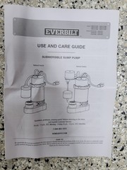 Everbilt 1/4 HP Thermoplastic Submersible Sump Pump Vertical Switch HDSP25V. NEW