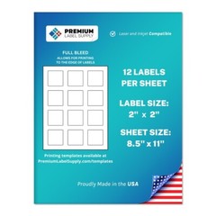 6000 Premium 2″ x 2″ square stickers / Labels – with bleed – 12 per sheet