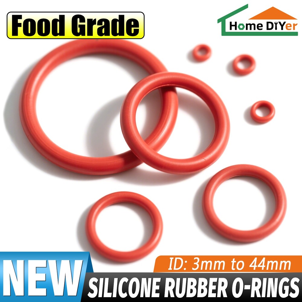1mm Cross Section O Rings VMQ Silicone Food Grade 3mm-44mm ID (+200℃ / -35℃)