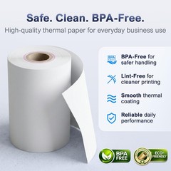 Vonlyst Thermal Receipt Paper Rolls for Dejavoo Z8 Z9 Z11 P1 20 rolls, White