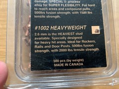 Uni-Spotter Universal Welding Studs #1002 Heavyweight 2.6mm, 500 pcs CANADA MADE