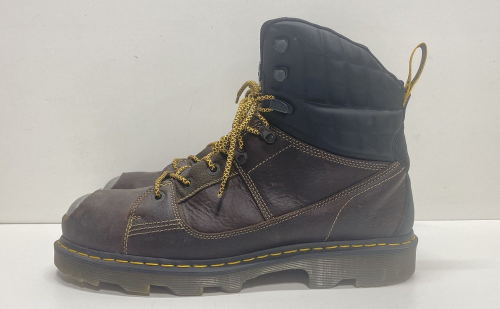 Dr. Martens Industrial Safety Toe Dark Brown Leather Work Boots Men’s Size 14