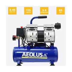 Ultra Quiet Air Compressor, 65dB, Oil-Free, Quick Couplers,115PSI, Portable E…