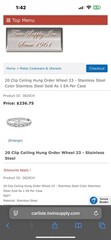 Carlisle 3820CH Stainless Steel 20 Clip 23″ Ceiling Hung Order Wheel