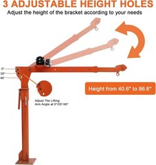 1100 lbs Electric Pickup Truck Crane Hoist Crane Truck-Mounted Crane Foldable