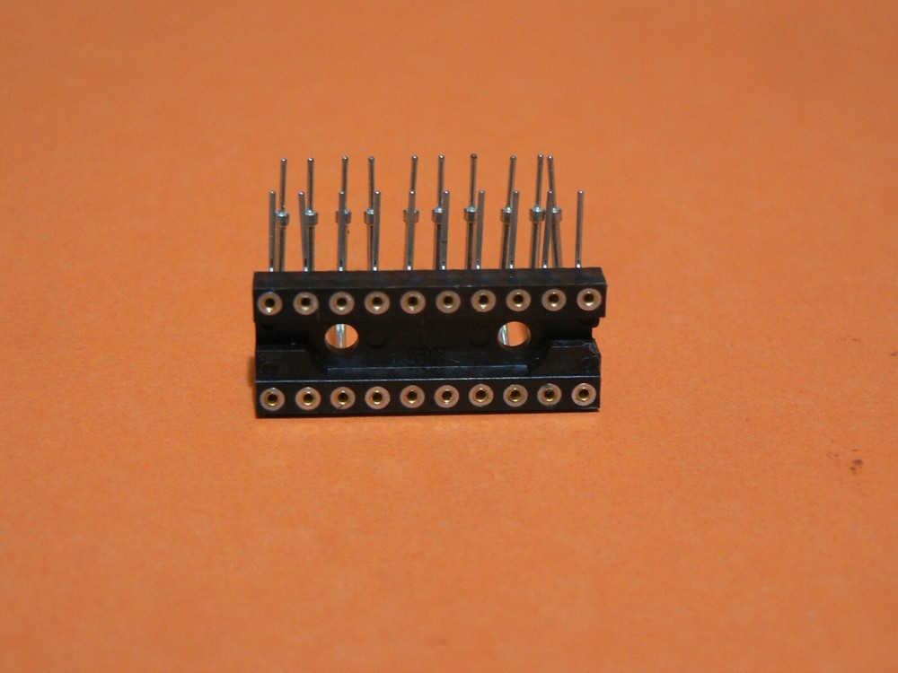5 PCS AMP/TE 1977291-1 20 PIN DIP 2.54mm RIGHT ANGLE GOLD THROUGH HOLE IC SOCKET