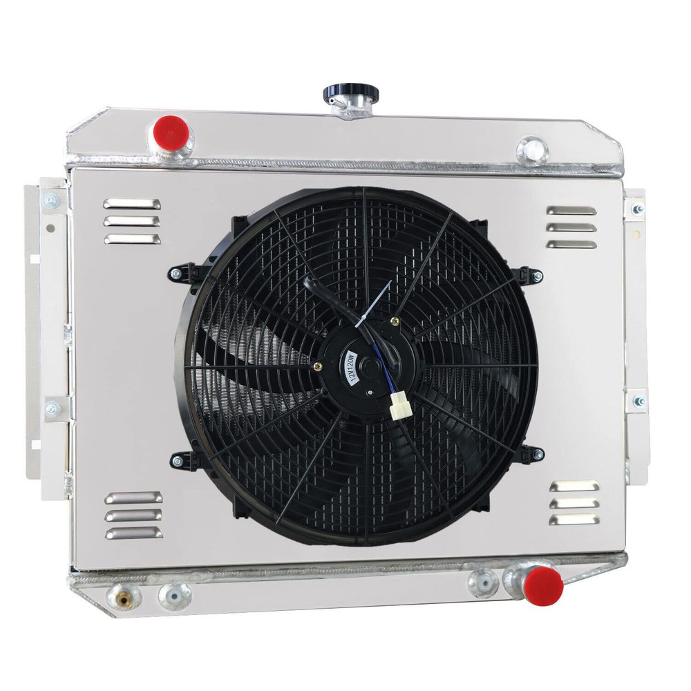 4 Row Radiator+Shroud Fan 1971-79 Dodge D100 D200 W150 W200 B300 Ramcharger V8