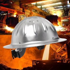 Aluminum Hard Hat Metal Safety Helmet with Full Brim Shock-Absorbing Suspension
