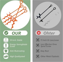 18”/30″ Long Ground Anchor, Heavy Duty Earth Anchors Ground Anchors Screw in Ki