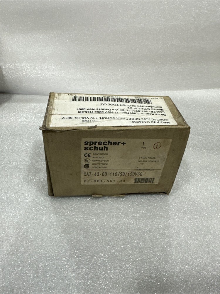 Sprecher + Schuh CA7-43-00 120V Contactor FREE AND FAST SHIPPING