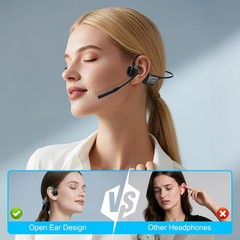 Smof Open-Ear Headphones with Mic, Bluetooth Headphones with Microphone Bluet…