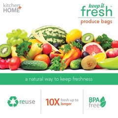 Keep it Fresh Produce Bags – 30 Reusable BPA Free Freshness Produce Bags & Tw…