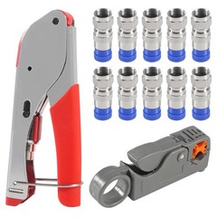 RG6 RG59 Coax Cable Compression Crimper Tool Kit,with 10 pcs Coaxial…
