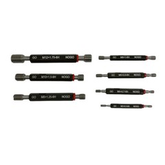 7 Pc H6 Metric Thread Plug Gage Gauge Set Double End GO & NO GO Lot H6 6H
