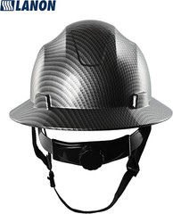 LANON Full Brim Hard Hat, OSHA Construction Work Approved, Premium Charcoal Gray