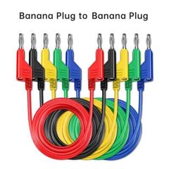 5PCS 1000V 15A 4mm Copper Banana Plug to Plug 1M Multimeter Test Leads PVC Cable