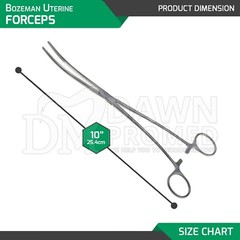 Bozeman Uterine Forceps 5 Pcs Set 10″ Curved OB/GYN Surgical Inst German Grade