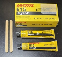 Loctite 398458 Blue Hysol 615 Two-Part Epoxy Adhesive, Base and Accelerator, 3.2
