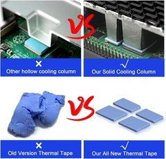 Aluminium Raspberry Pi 4 Case – Passive Heatsink Cooler for 4 Model black