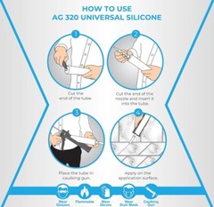 Adhesive Guru Clear Silicone Sealant Waterproof (12 x 10.1fl.oz.) All Purpose