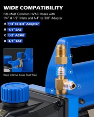 4.5CFM 1/3HP AC Vacuum Pump Kit w/ HVAC 4 Way Manifold Gauge Set for R134a R410a