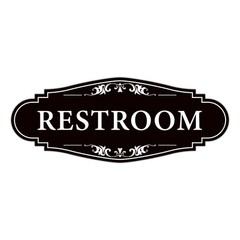 Restroom Sign for Business and Home，Self-adhesive Unisex 9IN,