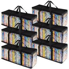DVD Storage Bags 6 Pack DVD Storage Holder Case Clear PVC Media Holder with Hand
