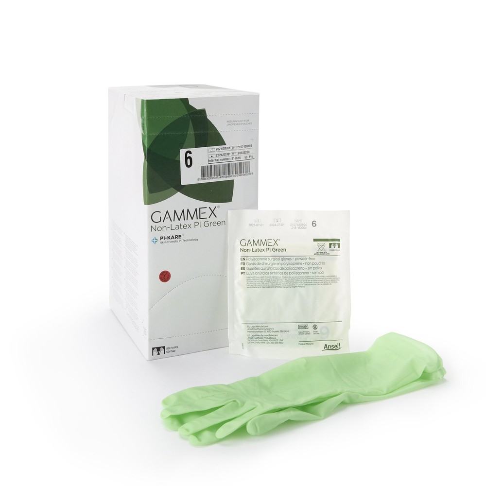 GAMMEX Non-Latex PI Green Polyisoprene Surgical Glove – 50 per Box