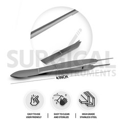 Castroviejo Suturing Forceps 4″ 0.6mm 1×2 teeth Surgical Instrument German Grade