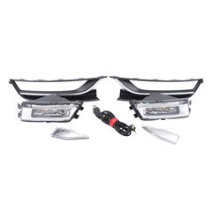 Pair Front Halogen Fog Lights Lamps with Bezels & TrimFor VW Passat 2012-2015 11