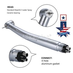 Dental 3 water spray High Speed Handpiece Push Button Ceramic 4 Holes ASkeadnt