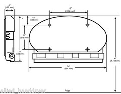 KOALA KARE® KB208-01 OVAL BABY CHANGING STATION Grey Surface Mounted