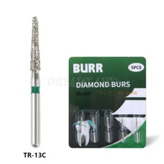 50pcs Dental Diamond Burs Coarse TR-13C Taper Round End FG 1.6mm High Speed Bur