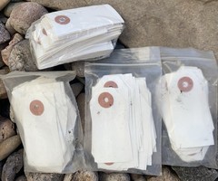 White Inventory Tag Lot. New