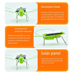 1pc Solar Grasshopper Toy Puzzle Eco-Friendly Educational Moving Toy for Kids