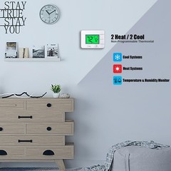 Upgraded Multi-Stage Non-Programmable Thermostats for Home 2 Heat/2 Green