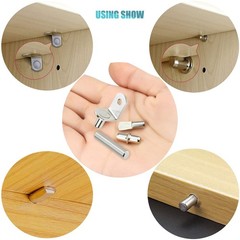 104Pcs Shelf Pins Kit,4 Styles Nickel Plated Shelf Support Pegs,Bookshelf Peg…