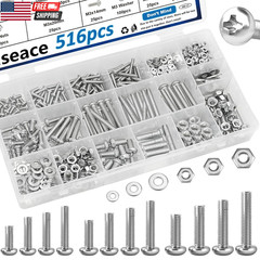 2020Pcs Nuts and Bolts Assortment Kit 32-Sizes M2/M3/M4/M5/M6 Nut Bolt Washer As