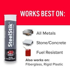 J-B Weld 8267 SteelStik Steel Reinforced Epoxy Putty Stick – 2 oz.