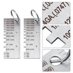 2 Pack Stainless Steel Sheet Metal Thickness Gauge Wire Size Measuring Tool