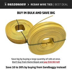 Sandbaggy Yellow PVC Rebar Tie Wire Reel 16 Gauge | Approx. 300 ft Length Roll