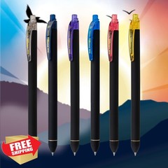 Pentel EnerGel Kuro Shades Pen 6pk Assorted Ink Retractable Liquid Gel BL437D…