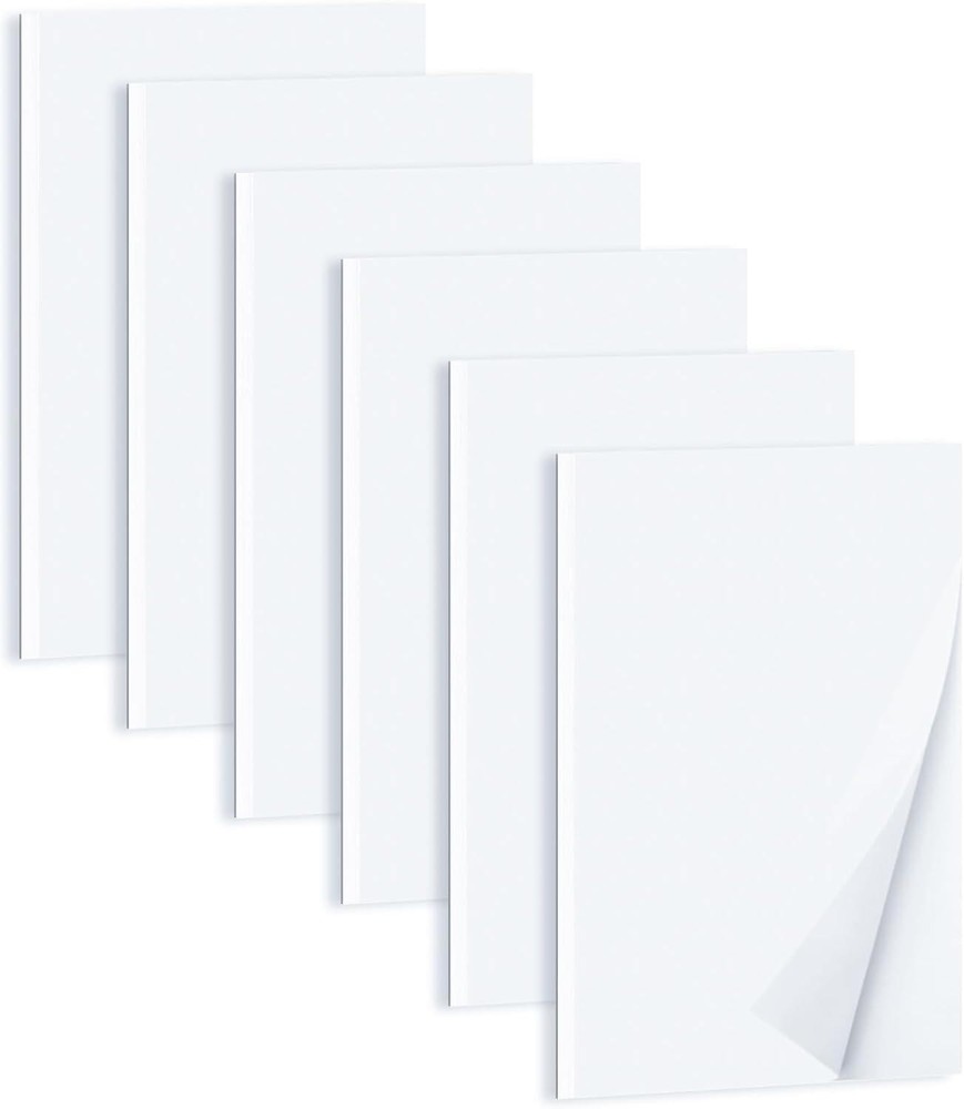 6 Pack 4×6 Blank Memo Note Pads 50 Sheets Small Scratch Pads for Writing