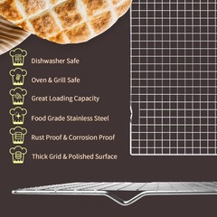 2PCS Cooling Racks For Cooking Baking 15×10 Stainless Steel Oven Wire Sheet Pan