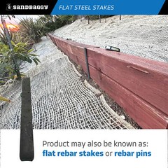 Sandbaggy 30″ Flat Steel Stakes For Concrete Forms With Nail Holes – Reusable