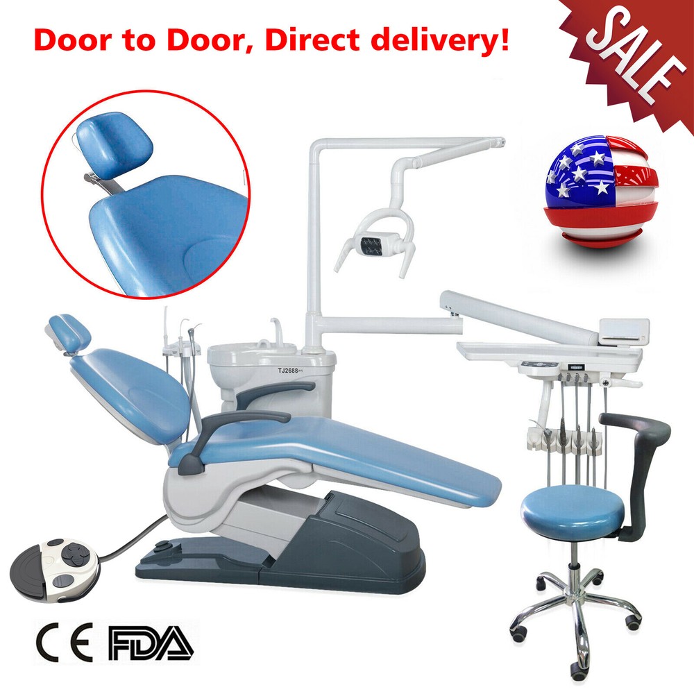 Dental Unit Chair Hard Leather Computer Controlled DC Motor +Stool Kit TJ2688-A1