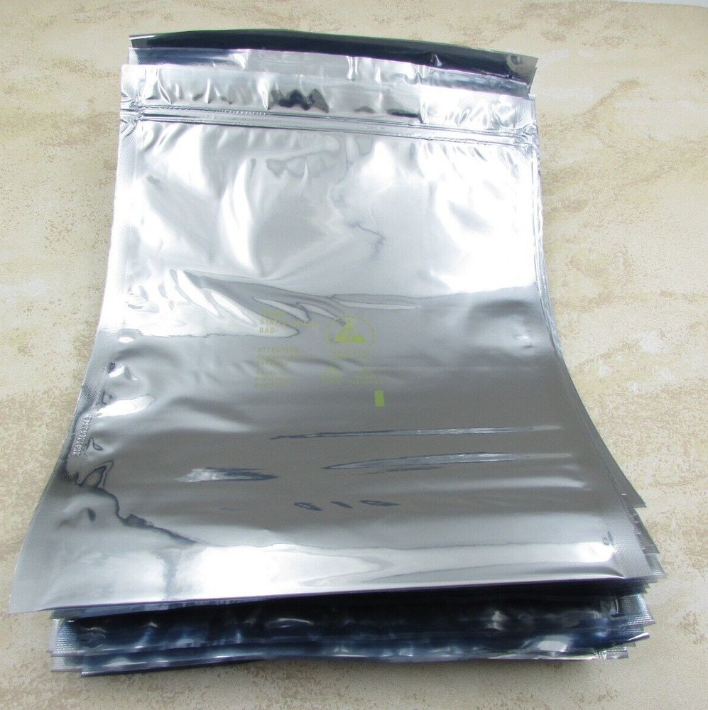 50 PACK Uline 8 x 10″ Reclosable Anti Static Shielding Bags, 3 mil metallic film